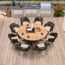 PURPLE LEAF Round Patio Dining Set with Aluminum Frame and Wicker Rattan Dining Chair with Comfortable Cushions for Deck Porch Kitchen Outdoor