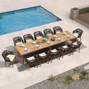 PURPLE LEAF Patio Dining Set with Sunbrella Fabric Cushions and Aluminum Table All-Weather Wicker Patio Table Set for Deck