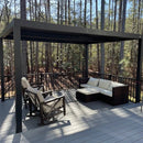 PURPLE LEAF Athena Outdoor Louvered Pergola Adjustable Metal Roof Bronze Hardtop Gazebo Patio Pavilion