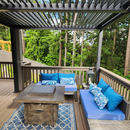 PURPLE LEAF Caesar Solar Louvered Pergola with LED Strip Lights and Control Panel Aluminum Outdoor Pergola with Adjustable Roof for Patio Deck Garden Yard Bronze