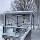 PURPLE LEAF Athena Louvered Pergola Modern Grey Pergola with White Roof for Deck Backyard Garden