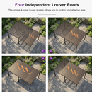 PURPLE LEAF Athena Louvered Pergola Bronze Outdoor Aluminum Pergola with Roller Blind Adjustable Gazebo for Patio Deck Garden