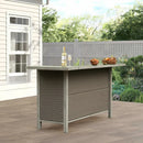 Modern Aluminum & Wicker Outdoor Bar Table - Gray