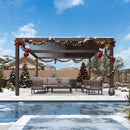 PURPLE LEAF Athena Outdoor Louvered Pergola Adjustable Metal Roof Bronze Hardtop Gazebo Patio Pavilion