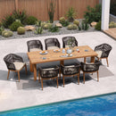 PURPLE LEAF Patio Dining Set with Sunbrella Fabric Cushions and Aluminum Table All-Weather Wicker Patio Table Set for Deck
