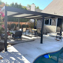 PURPLE LEAF Athena Louvered Pergola Modern Grey Pergola with White Roof for Deck Backyard Garden