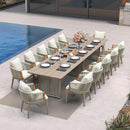 PURPLE LEAF Hailar Outdoor Dining Set for Family, Aluminum Outdoor Patio Table and Chairs Set with Olefin Cushions, Patio Furniture Set for Garden or Deck