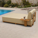 PURPLE LEAF Breck Enclosed Modular Outdoor Sectional with Wood-Grain Aluminum Frame and Thick Teak-Colored Cushions for Modern Outdoor Deck