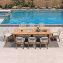 PURPLE LEAF 7/9/11 Pieces Patio Dining Set with Sunbrella Cushions All-Weather Wicker Patio Table and Chairs for Deck, Garden