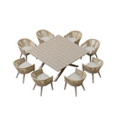 PURPLE LEAF 7/9/11 Pieces Outdoor Dining Set Aluminum Table & Wicker Rattan Chairs Modern Patio Furniture Set for Deck