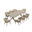 PURPLE LEAF 7/9/11 Pieces Outdoor Dining Set Aluminum Table & Wicker Rattan Chairs Modern Patio Furniture Set for Deck
