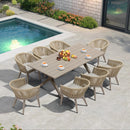 PURPLE LEAF 7/9/11 Pieces Outdoor Dining Set Aluminum Table & Wicker Rattan Chairs Modern Patio Furniture Set for Deck