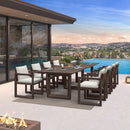 PURPLE LEAF Caesar Outdoor Dining Set Aluminum Luxury Patio Furniture Table and Chairs Set with Olifen Removable Thick Cushion and Pillow Patio Dining Sets for Garden Deck