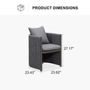 PURPLE LEAF 2- Pieces Patio Dining Chair All-Weather Modern Outdoor Aluminum Dining Chair with Olefin Cushions Pillows for Garden Backyard