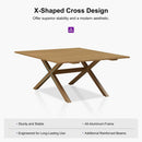 PURPLE LEAF Teak Patio Dining Set with Cushions and Pillow All-Weather Wicker Patio Table Set for Garden, Deck, and Yard