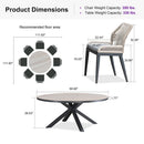 PURPLE LEAF Round Outdoor Dining Set Patio Aluminum Dining Set Round Table and Wicker Chairs with Sunbrella Cushions for Kitchen Deck