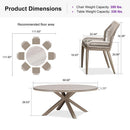 PURPLE LEAF Round Outdoor Dining Set Patio Aluminum Dining Set Round Table and Wicker Chairs with Sunbrella Cushions for Kitchen Deck