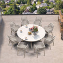 PURPLE LEAF Round Outdoor Dining Set Patio Aluminum Dining Set Round Table and Wicker Chairs with Sunbrella Cushions for Kitchen Deck