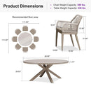 PURPLE LEAF Round Outdoor Dining Set Patio Aluminum Dining Set Round Table and Wicker Chairs with Sunbrella Cushions for Kitchen Deck