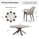 PURPLE LEAF Round Outdoor Dining Set Patio Aluminum Dining Set Round Table and Wicker Chairs with Sunbrella Cushions for Kitchen Deck