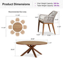 PURPLE LEAF Round Outdoor Dining Set Patio Aluminum Dining Set Round Table and Wicker Chairs with Sunbrella Cushions for Kitchen Deck