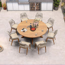 PURPLE LEAF Round Outdoor Dining Set Patio Aluminum Dining Set Round Table and Wicker Chairs with Sunbrella Cushions for Kitchen Deck