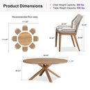 PURPLE LEAF Round Outdoor Dining Set Patio Aluminum Dining Set Round Table and Wicker Chairs with Sunbrella Cushions for Kitchen Deck