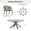 PURPLE LEAF Round Patio Dining Set with Aluminum Frame and Wicker Rattan Dining Chair with Comfortable Cushions for Deck Porch Kitchen Outdoor