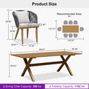 PURPLE LEAF Teak Patio Dining Set with Cushions and Pillow All-Weather Wicker Patio Table Set for Garden, Deck, and Yard