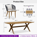 PURPLE LEAF Teak Patio Dining Set with Cushions and Pillow All-Weather Wicker Patio Table Set for Garden, Deck, and Yard
