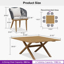 PURPLE LEAF Teak Patio Dining Set with Cushions and Pillow All-Weather Wicker Patio Table Set for Garden, Deck, and Yard