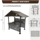 9' x 6' Hardtop Grill Gazebo Gable Roof