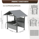 9' x 6' Hardtop Grill Gazebo Gable Roof