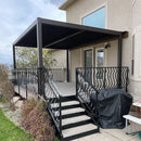 PURPLE LEAF Athena Outdoor Louvered Pergola Adjustable Metal Roof Bronze Hardtop Gazebo Patio Pavilion