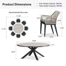 PURPLE LEAF Round Outdoor Dining Set Patio Aluminum Dining Set Round Table and Wicker Chairs with Sunbrella Cushions for Kitchen Deck