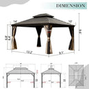 Aluminum Hardtop Gazebo Brown with Drainage Gutters
