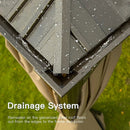 Aluminum Hardtop Gazebo Brown with Drainage Gutters