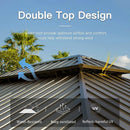Aluminum Hardtop Gazebo Brown with Drainage Gutters