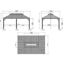 Aluminum Hardtop Gazebo Brown with Drainage Gutters