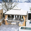 Aluminum Hardtop Gazebo Brown with Drainage Gutters