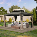 Galvanized Steel Hardtop Gazebo with Drainage Gutters