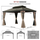 Galvanized Steel Hardtop Gazebo with Drainage Gutters