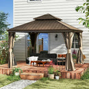 Galvanized Steel Hardtop Gazebo with Drainage Gutters