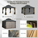 Galvanized Steel Hardtop Gazebo with Drainage Gutters
