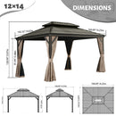 Galvanized Steel Hardtop Gazebo with Drainage Gutters