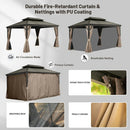 Galvanized Steel Hardtop Gazebo with Drainage Gutters