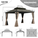 Galvanized Steel Hardtop Gazebo with Drainage Gutters