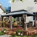 Galvanized Steel Hardtop Gazebo with Drainage Gutters