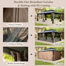 Galvanized Steel Hardtop Gazebo with Drainage Gutters
