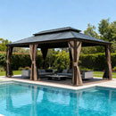 Galvanized Steel Hardtop Gazebo with Drainage Gutters